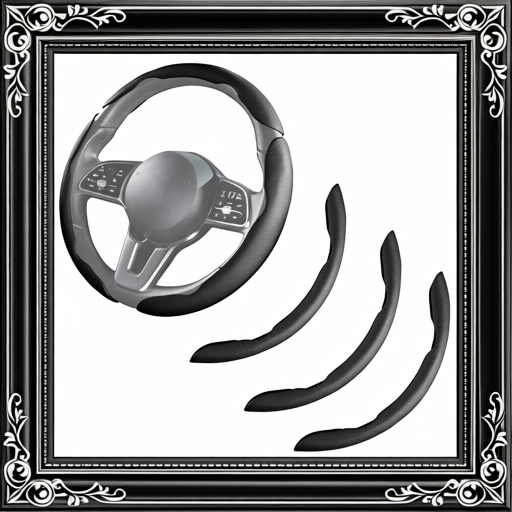 Black and Gray Car Steering Wheel Cover
