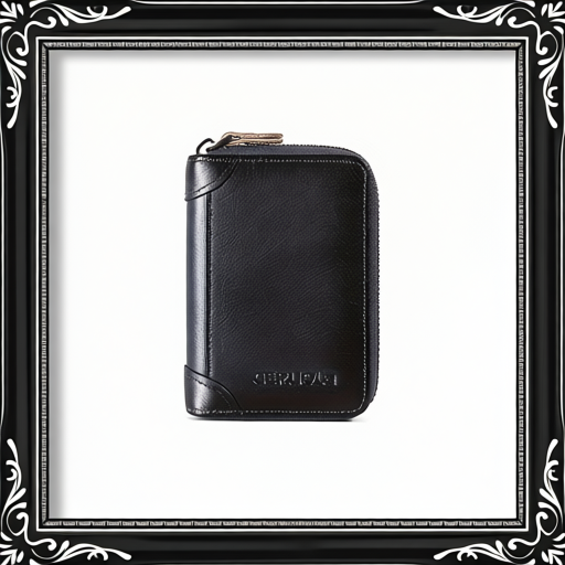 Genuine Leather Credit Card Holder Zipper Card Bag With 12 Card Slots Black