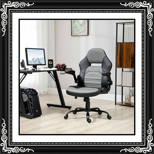 PU Leather Gaming Chair with Flip-up Armrests