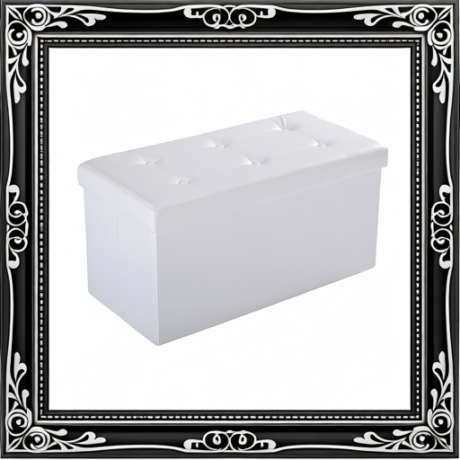 Folding Faux Leather Storage Cube Ottoman Bench Seat