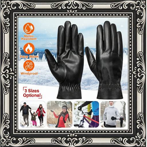 Unisex Leather Winter Warm Gloves