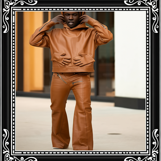 Men's Autumn & Winter Fashion Palm Pocket Leather 2-Piece Set