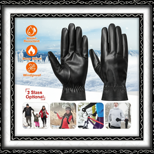 Unisex Leather Winter Warm Gloves Outdoor Windproof Soft Gloves Cycling Skiing Running Cold Winter Gloves