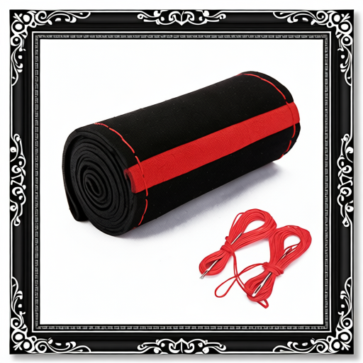 Suede Leather Car Steering Wheel Covers With Needles Thread Black Red DIY