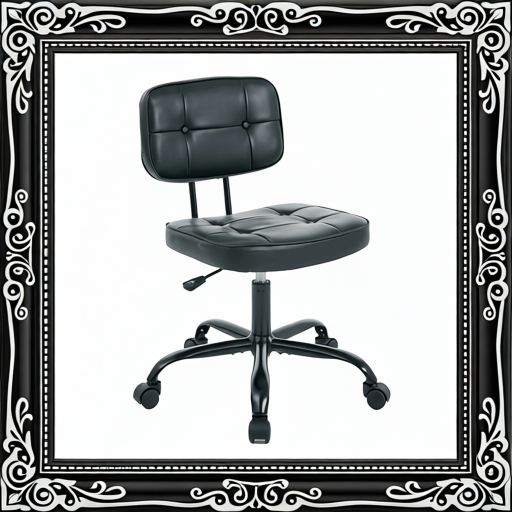 PU Genuine Leather Chair, Small Space, Thickened Seat Cushion, Armless Roller Chair