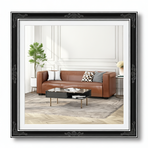 Light Brown Leather Sofa - Modern 3-Seater Living Room Couch With Plush Comfort